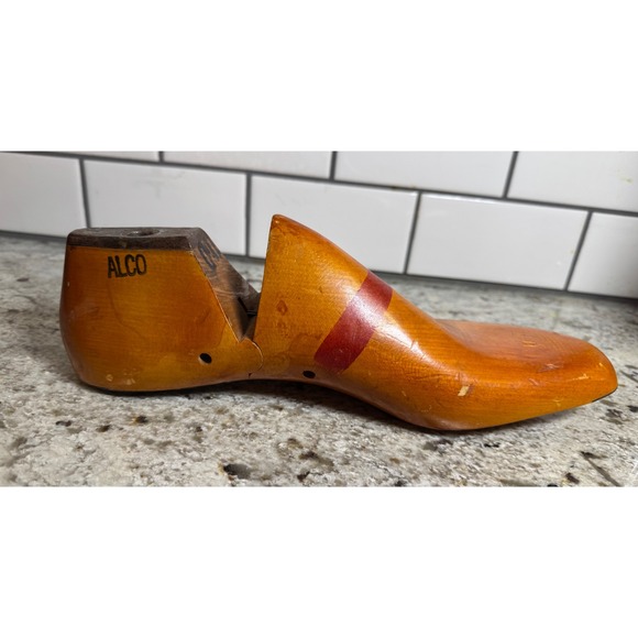 Vintage Wayne Alco Wooden Shoe Last Size 11 D Cobbler Tool Industrial Decor J2.a - Picture 4 of 7